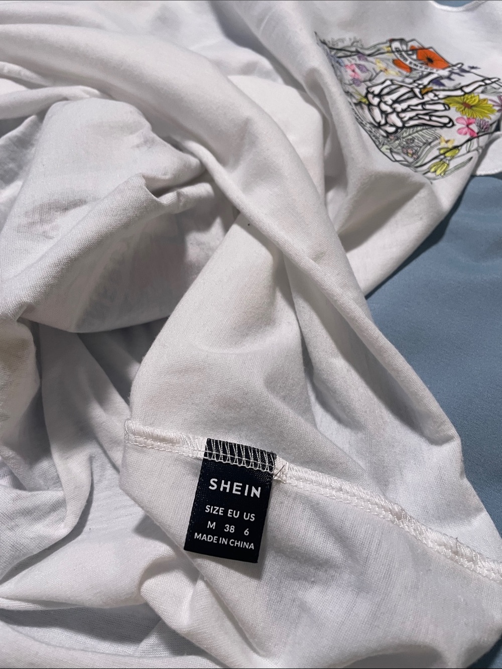 NWOT Racerback Tank with Floral Skeleton Graphic - Picture 4 of 4